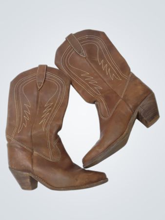 Brown Leather Cowboy Boots