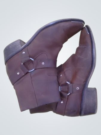 Brown Leather Harness Boots