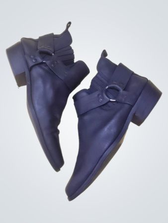 Spago Black Leather Ankle Boots