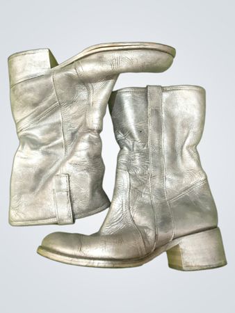 Silver Leather Boots