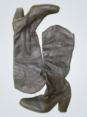 Womens Brown Leather Knee-High Boots