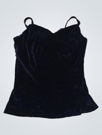 St. Michael Marks & Spencer Schwarzes Samt-Cami-Top