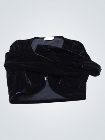 Wallis Black Velvet Cropped Bolero Jacke