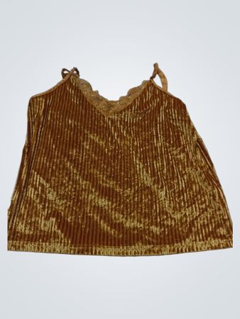 Tu Woman Gold Crushed Velvet Cami Top