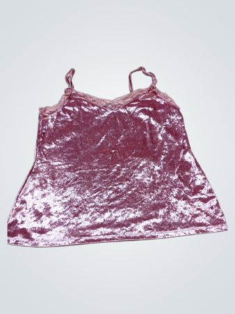 WÄHLEN Sie das Cami mit pinkfarbenem Samtspitzenbesatz