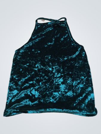 LIGHT BEFORE DARK Crushed Velvet Halter Top