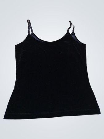 Schwarzes Samt Cami Top
