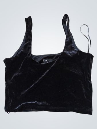 New Look Schwarzes Samt-Cami-Top