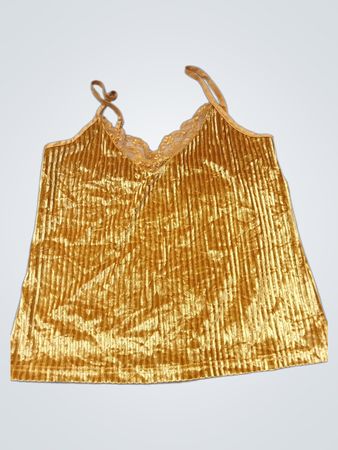 Tu Woman Gelbes Samt-Camisole-Top