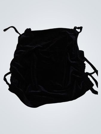 Romwe Schwarzes Samt Rüschen Cami Top