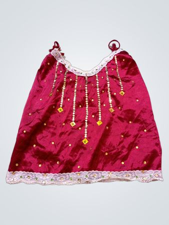Maroon Satin-Camisole mit Spitzenbesatz und Pailletten