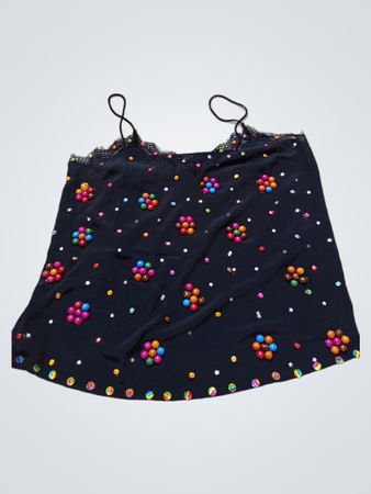 New Look Schwarzes Verziertes Cami-Top