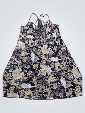 George Damen Nachthemd mit schwarzem Blumenmuster