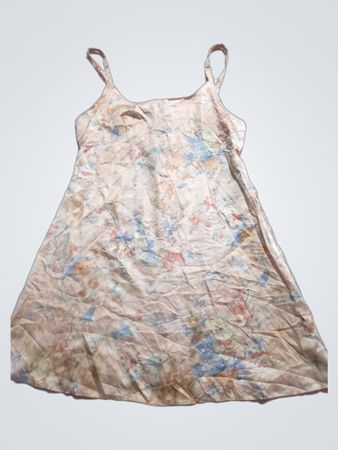 Floral Print Slip Dress mit Knöpfen und Bindeband