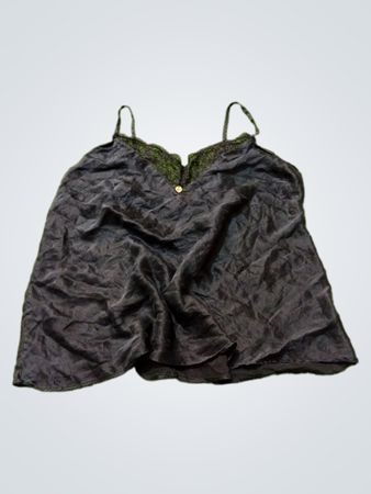 Schwarzes Spitzenbesatz-Top