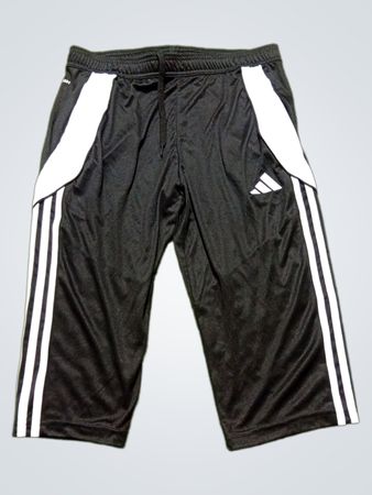 Adidas schwarze und weiße gestreifte Sportshorts