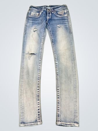 VIGOSS Damenjeans mit Used-Look