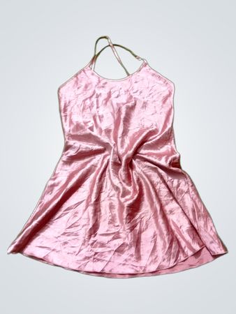 Pinkfarbenes Satin-Nachthemd-Kleid