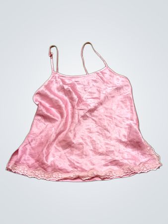 New Look Pink Satinkleid-Cami-Oberteil mit Spitzenbesatz