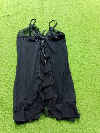 Babydoll mit schwarzer Spitzenverzierung