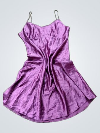 Lila Satinkleid (Slip-Kleid)