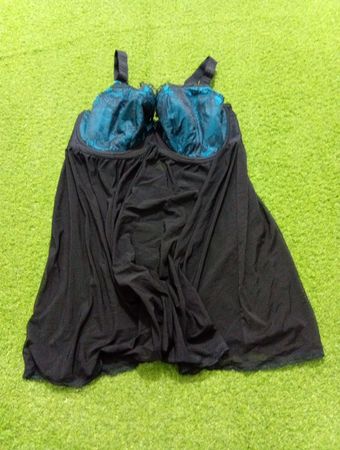 Elomi Black & Teal Spitze-Babydoll