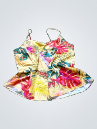 Gelbes Camisole-Oberteil mit Blumenmuster