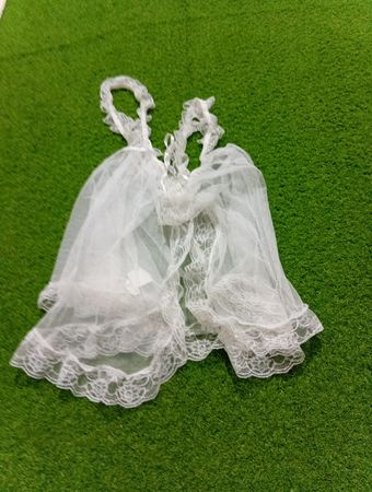Cottelli Collection Weißes, mit Spitze besetztes transparentes Babydoll-Dessous