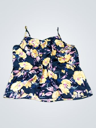 Schwarzes Trägertop mit Blumenmuster