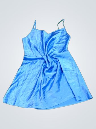 Blaues Satin-Minikleid