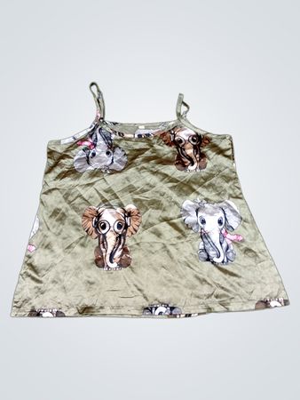 Satin-Kami­sole mit Elefantenmuster