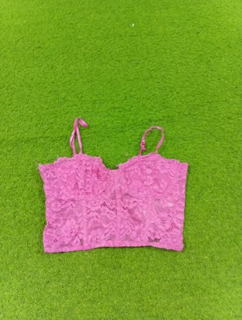 Rosa Spitzen-Bralette
