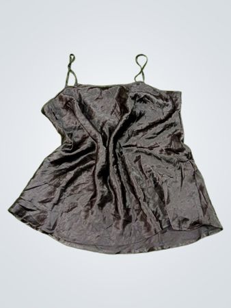 Schwarzes Satinkleid-Camisole-Oberteil