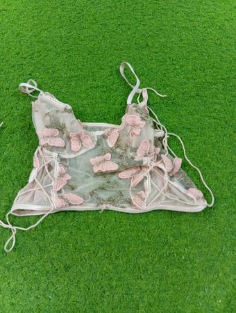 Rosa Schmetterlingsspitzen-Camisole