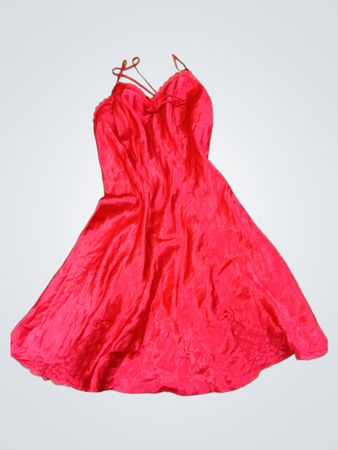 Etam Red Satin Slip Dress