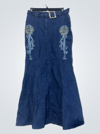 DANIGNANZE JEANS Verzierter Jeans-Maxi-Rock
