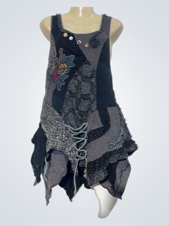 Patchwork ärmelloses Kleid