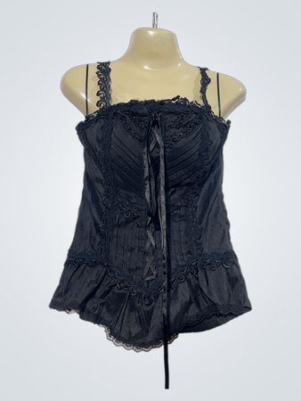 LOVIE Schwarzes Spitzen-Corsagenoberteil