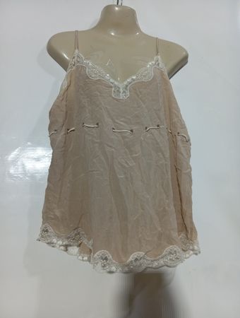 Beige camisole with lace trim