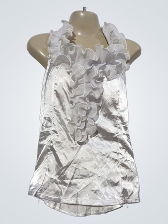 White Ruffle Halter Top