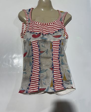 Camiseta sin mangas con estampado náutico "Save the Queen