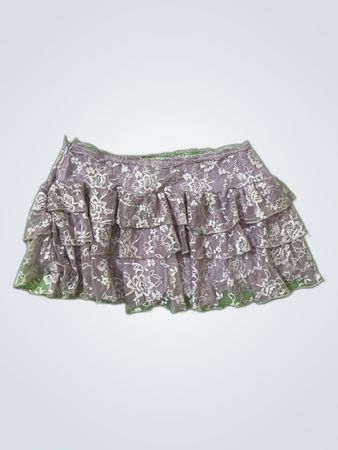 Unbranded Lavender Lace Ruffled Mini Skirt