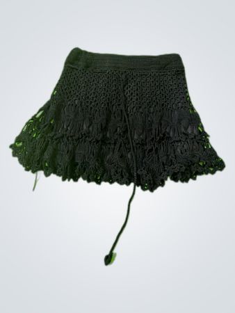 Black Crochet Mini Skirt