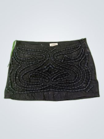 Pull&Bear Black Beaded Mini Skirt