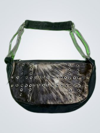 Black Cowhide Purse with Studs