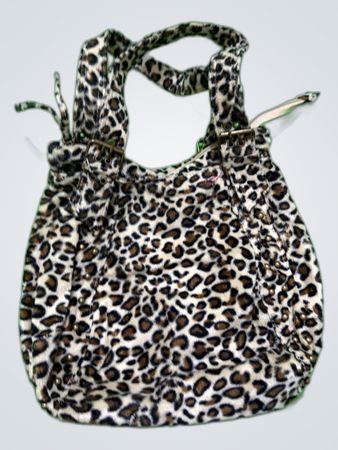 Unbranded Leopard Print Faux Fur Handbag
