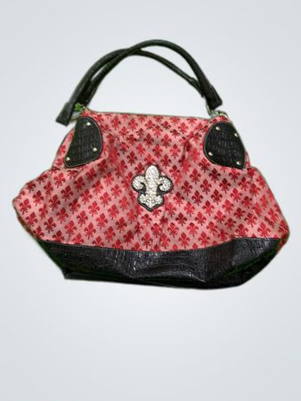 Red and Black Floral Handbag