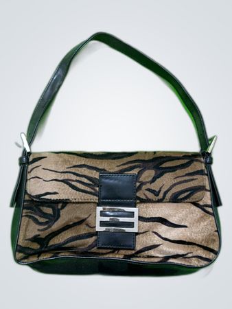 Black and Brown Tiger Print Handbag