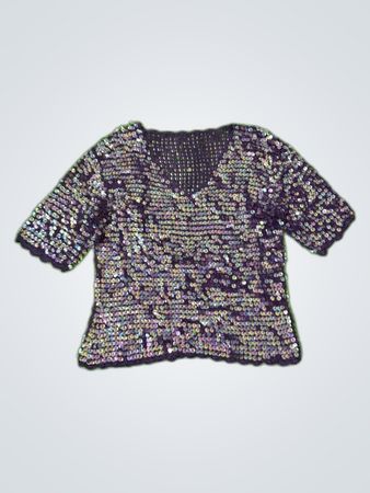 Sequined Purple Top