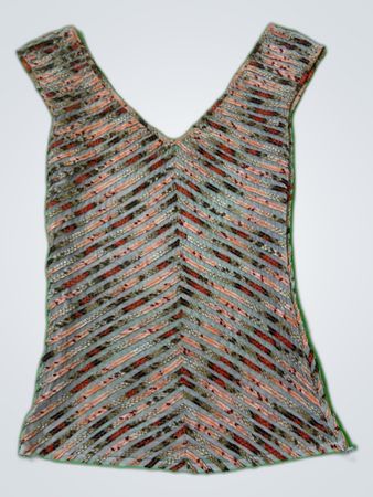Unbranded Chevron Striped Sleeveless V-Neck Top